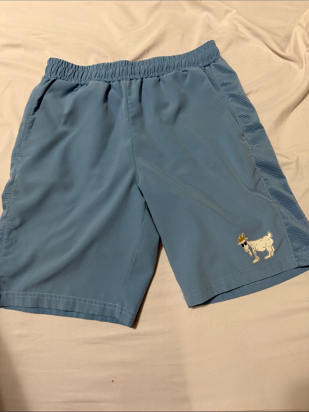 Men's Athletic Shorts in Dusty Blue with Goat Accent